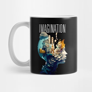 Imagination: The Dance of Imagination Where Wonders Are Born on a Dark Background Mug